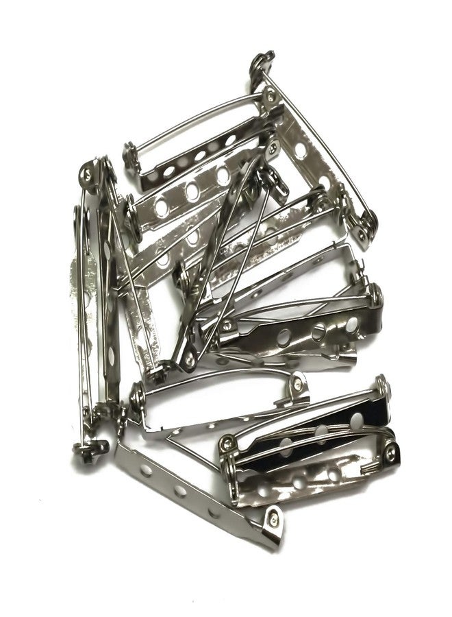 All In One Pin Back Clasp Brooch Findings for Badge Insignia, Citation Bars, Making Corsage, Name Tags, Toy Pins and Jewelry Making (Silver 30mm-50pcs) - Image 5