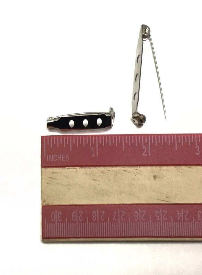 All In One Pin Back Clasp Brooch Findings for Badge Insignia, Citation Bars, Making Corsage, Name Tags, Toy Pins and Jewelry Making (Silver 30mm-50pcs) - Image 3