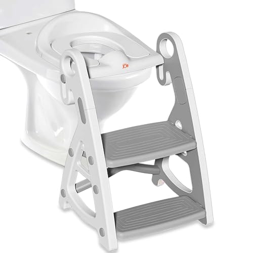 JUNIOR JOE 2 in 1 Potty Training Toilet for Boys & Girls, Used as Toddler Potty Seat & Kids Step Stool (GREY, 1) - Image 1