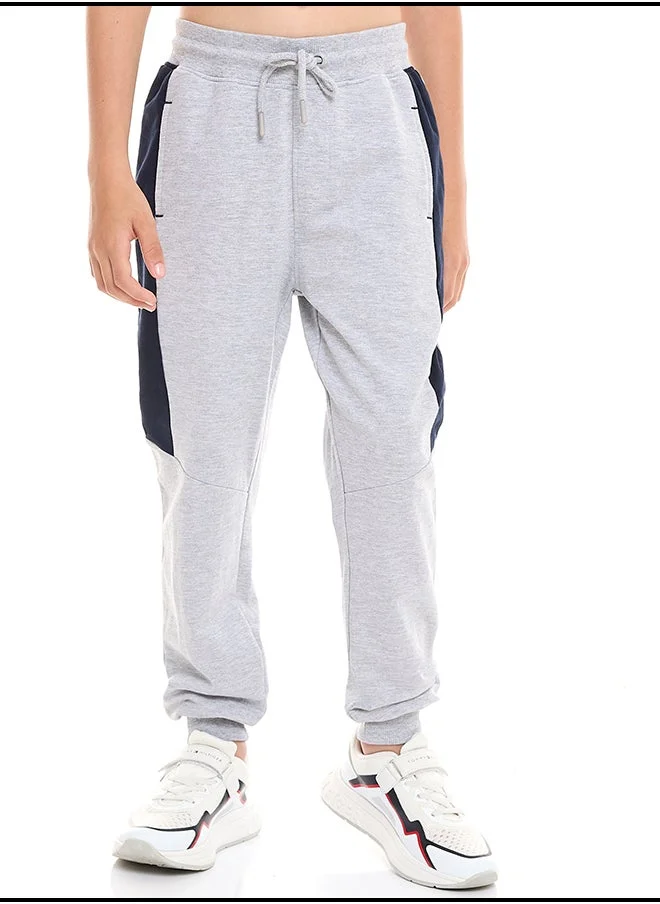 victor and jane Boys' 2-Piece 100% Cotton T-Shirt & Jogger Set (6-12 Years) - Navy - Grey