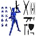 QAONIE Assembly Completed 3D Printed Figure 554inch Dummy13 with Weapon Expansion Set Full Body Mechanical Movable Toy Desk Decoration Bright Blue - Image 3