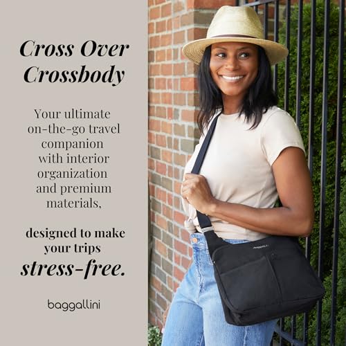 Baggallini Cross Over Crossbody Bag for Women - Lightweight Water-Resistant Travel Bag with Adjustable Strap RFID Wristlet - Image 2