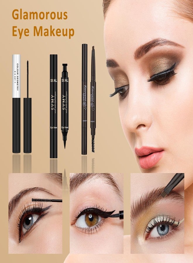 KAVCENT All in One Makeup Kit For Women Girls Teens Makeup set 16 Colors Eyeshadow Palette Foundation Eyeliner Contouring Stick Lip Gloss Eyebrow Mascara Makeup Brushes Makeup Gift Sets - Image 5