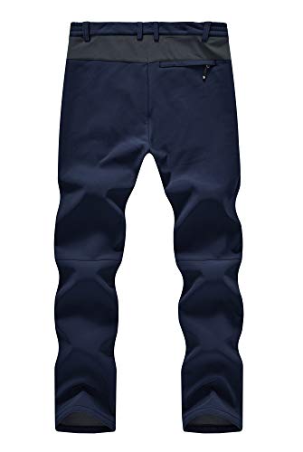 YSENTO Men's Fleece Lined Ski Snow Pants Winter Waterproof Softshell Insulated Hiking Cargo Pants Navy Size 30 - Image 3