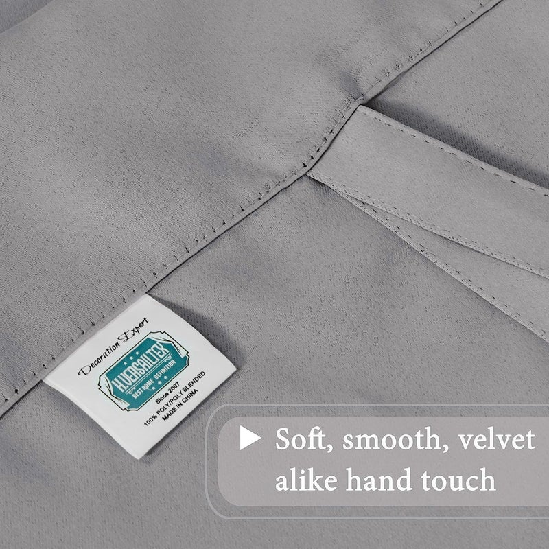 H.VERSAILTEX Grey Tie Up Curtain for Kitchen - Roman Shade for Window Thermal Insulated Energy Saving Rod Pocket Short Curtain Panel for Camper RV  Dove Gray  W46 X L63  1 Piece - Image 5