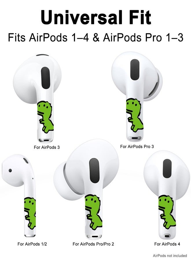 RockMax AirPod Skin Quick to Identify Universal Fit for AirPods Pro 3/2/1 and Gen 1/2/3/4, Green Dinosaur Sticker Cover for Women & Teens - Image 4