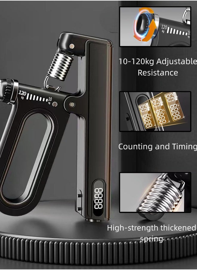 ShebSheb - Hand Grip Strengthener Trainer,10-120kg Adjustable Hand Exerciser,Hand Forearm Gripper Strengthener with Smart Counting and Automatic Timing for Muscle Building and Injury Recover for Workout Exercise - Image 1
