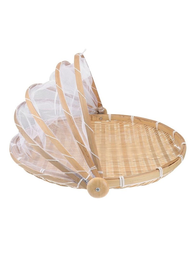 DubaiGallery 1pc Woven Dish Cover Food Storage Cover Dish Cover Bamboo Basket Dish Cover  - Image 5