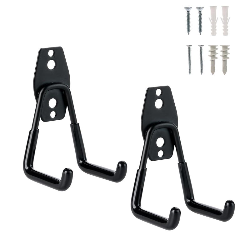 yorten Yorten Garage Storage Hooks Heavy Duty Ladder Hooks for Wall Garage Hooks Mount Storage Organizer with AntiSlip Coating Hangers and Combinable Wall Mount Garage Hooks Pack of 2  - Image 1