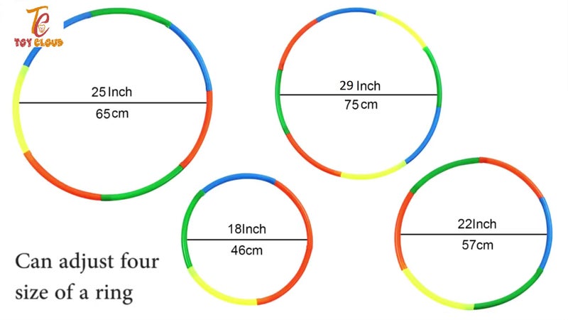 Toy Cloud Octa Hula Hoop for Adults Exercise Octa 8 Interlockable for Gymnastics Kids, Girls, Women, Men, Weight Loss Hoola Hoop Ring, Adjustable in 4 Size 18 to 29 Inch - Multicolour - Image 5