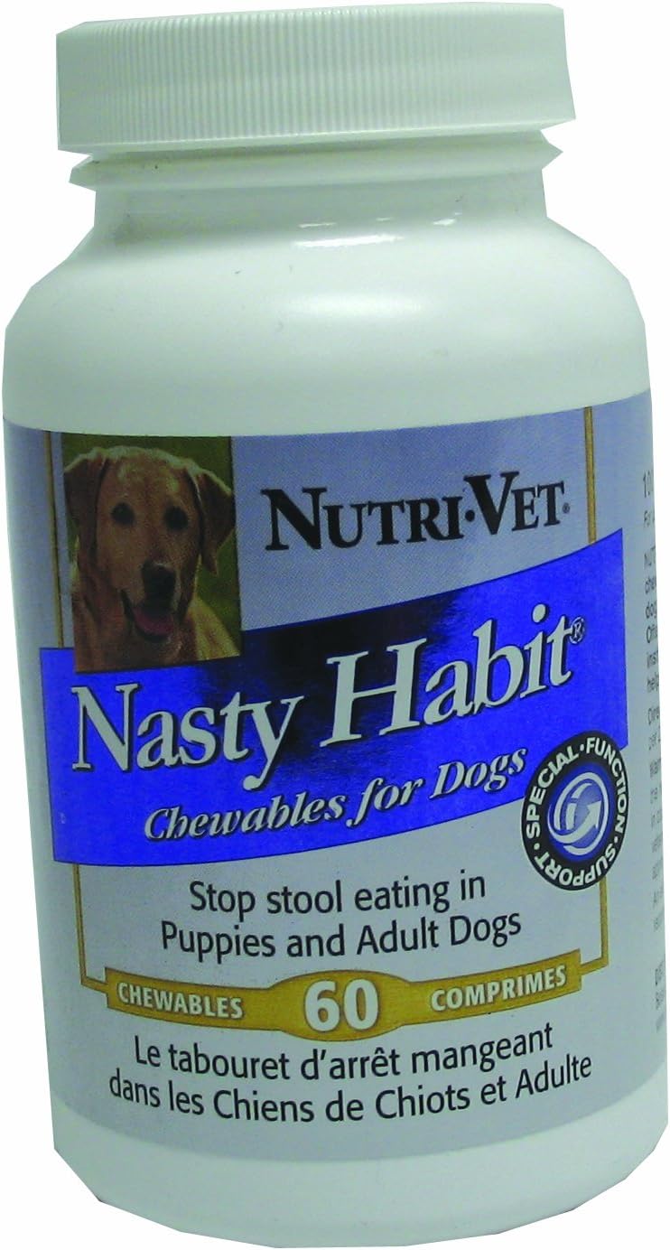 nutri vet Nutri-Vet Nasty Habit Chewables for Dogs - 60 Count Liver Flavored Tablets