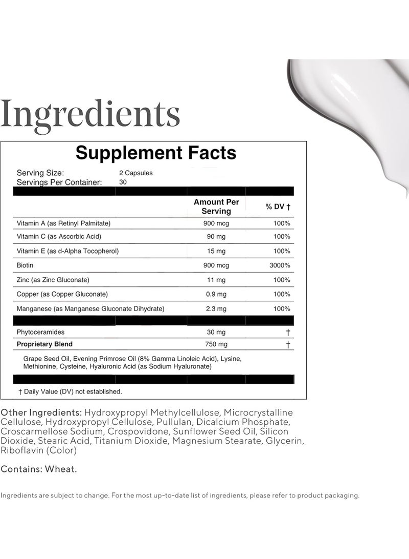 مراد مكمل لتجديد شباب البشرة للحصول على بشرة ناعمة ونضرة - مكمل تجميلي مضاد للشيخوخة - الكولاجين والسيراميدات يقللان التجاعيد والخطوط الدقيقة من الداخل، 60 كبسولة - تكفي لمدة 30 يومًا - Image 3
