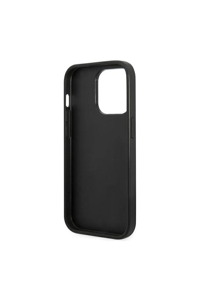 GUESS - CG MOBILE Guess PC/TPU 4G PU Case w/Bottom Stripe Metal Logo for 15 Pro (6.1") Classy Patterned Logo, Shockproof Protective Cover, Drop Protection, Precise Cutouts - Image 1