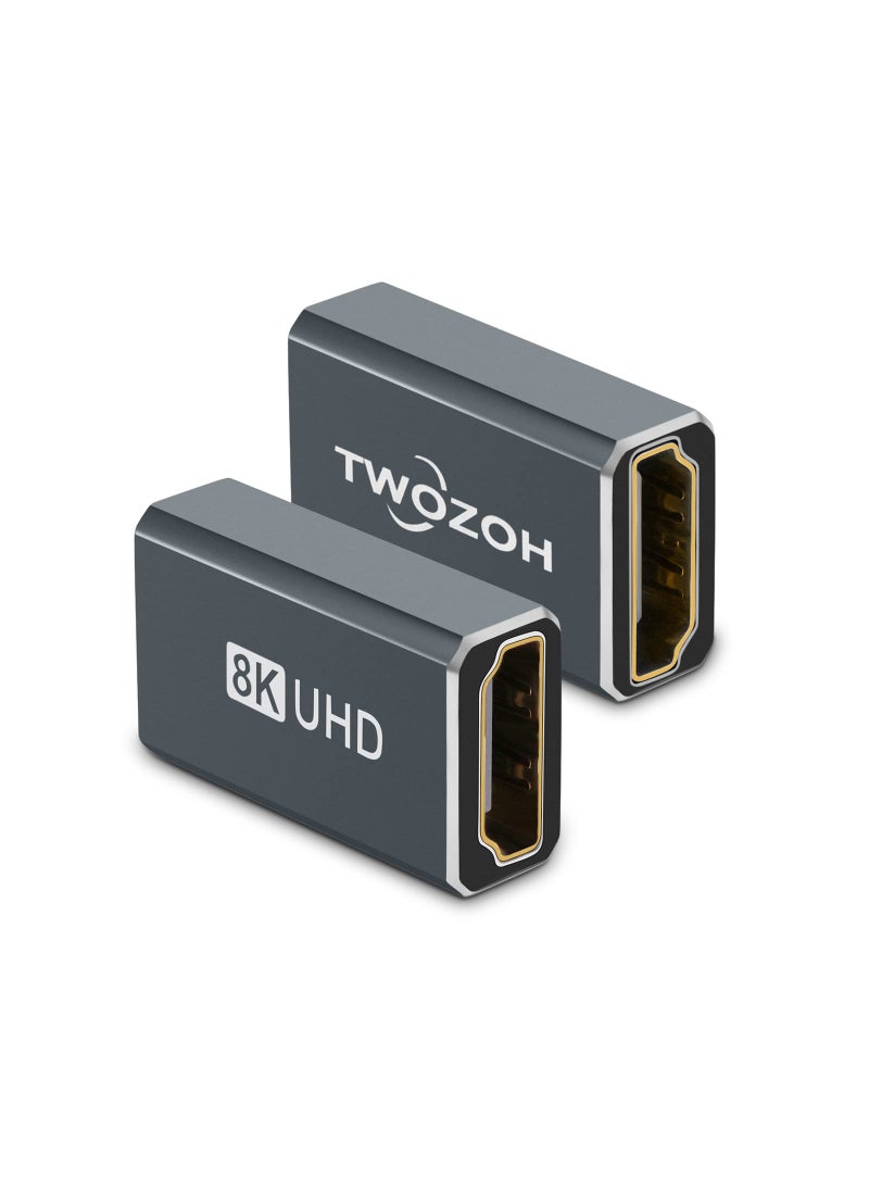 Twozoh Twozoh 8K HDMI Coupler (2-Pack), HDMI 2.1 Female to Female Adapter, HDMI Female Connector 48 Gbps HDMI Extender Support 8K@60Hz, 4K@144Hz 1080p  - Image 1