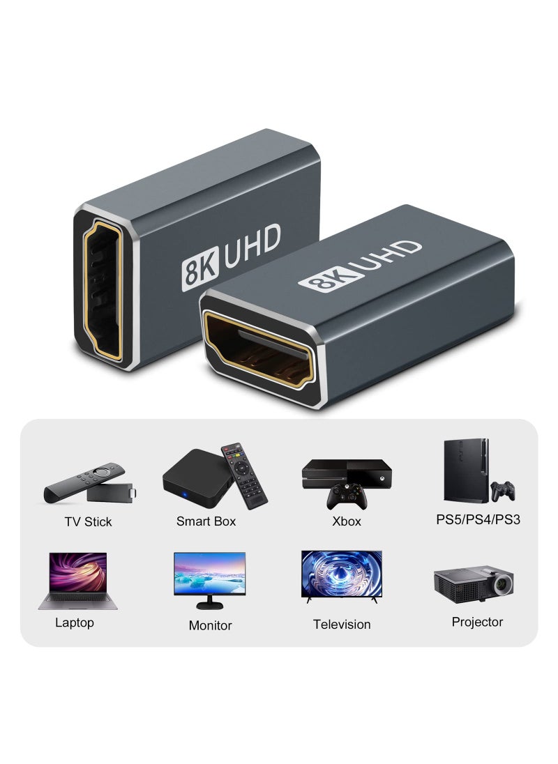 Twozoh Twozoh 8K HDMI Coupler (2-Pack), HDMI 2.1 Female to Female Adapter, HDMI Female Connector 48 Gbps HDMI Extender Support 8K@60Hz, 4K@144Hz 1080p  - Image 4