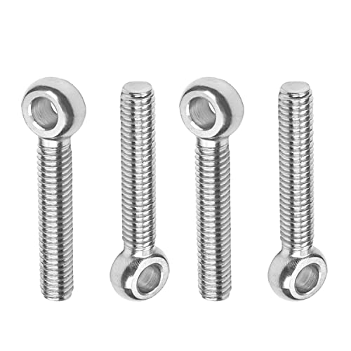MroMax 4Pcs M6 x 35mm Swing Lifting Bolt, 304 Stainless Steel Metric Full Thread Machinery Shoulder Swing Lifting Eye Bolt for Home Renovation, Pipeline Gate Valves Fasteners - Image 1