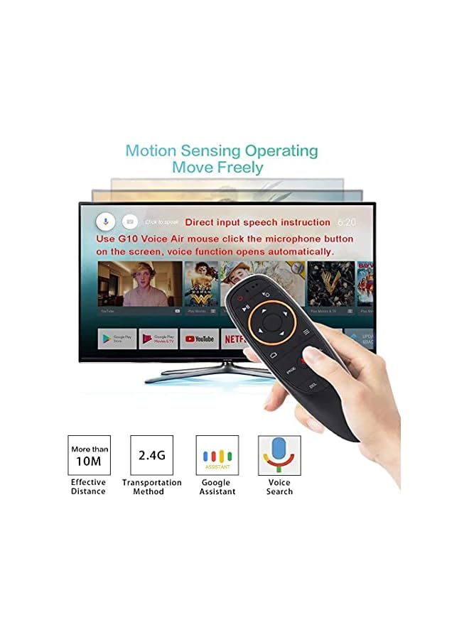 erorex Voice Remote Air Mouse Remote, 2.4G Rf Wireless Remote Control With 6 Axis Gyroscope And Ir Learning, Air Fly Mouse With Voice Input For Android Tv Box/Pc/Smart Tv/Htpc/Projector - Image 4