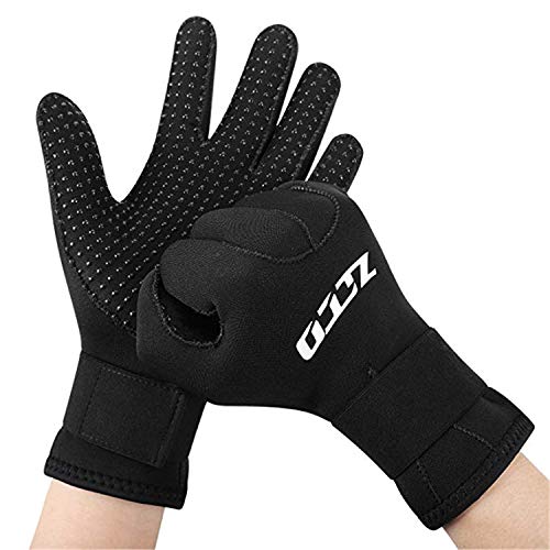 ZCCO Neoprene Diving Gloves - Double-Layer Thermal 3mm Wetsuit Gloves with Elastic Wrist & Skid Resistance Particles for Diving, Surfing, Snorkeling3mm-S - Image 1