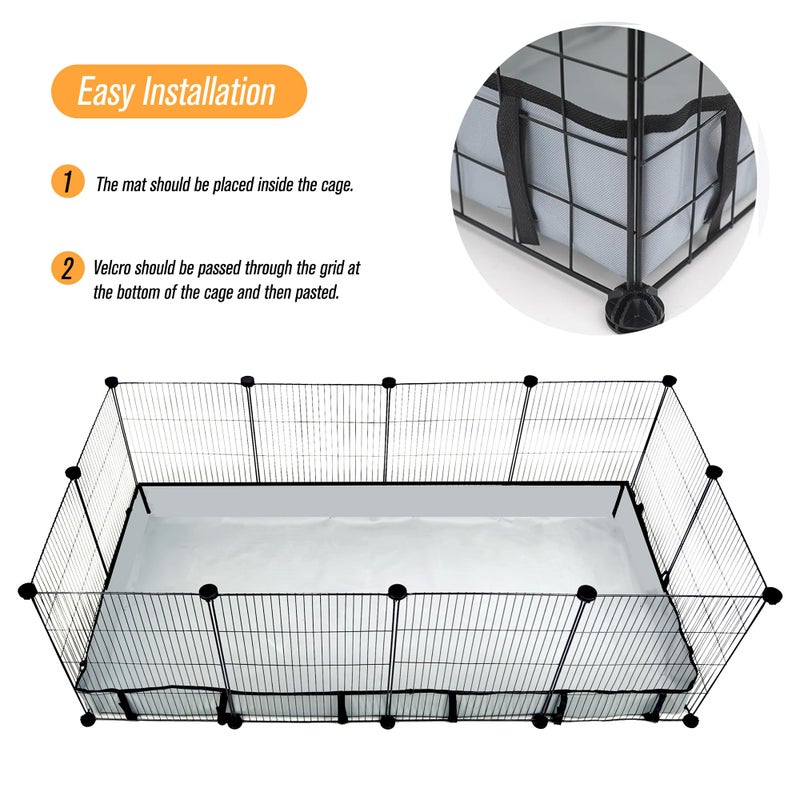 DZWLKJ Guinea Pig Cage Liner Tarp Bottom Waterproof and Washable Base Also for Rabbits, Bunny, Chinchesillas, Hedgehog, Ferrets and Other Small Animals(24x48 inches) - Image 2