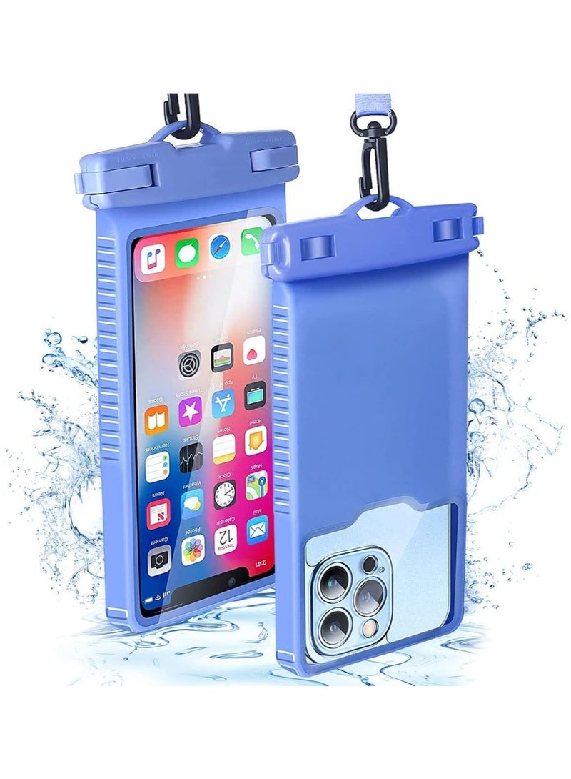 Captaintech Universal Waterproof Phone Case, IPX8 Shockproof Waterproof Phone Pouch Dry Bag, for iPhone 14 13 12 11 Pro Max, Blue, 1 PCS - Image 1
