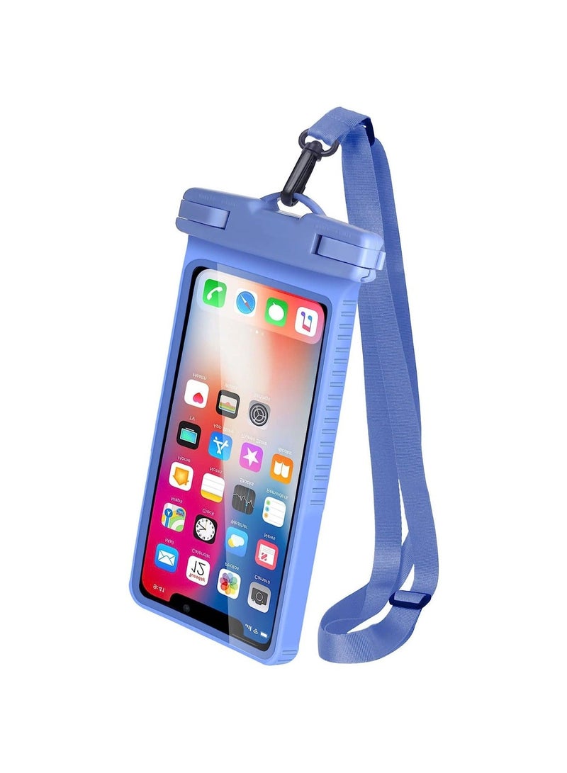 Captaintech Universal Waterproof Phone Case, IPX8 Shockproof Waterproof Phone Pouch Dry Bag, for iPhone 14 13 12 11 Pro Max, Blue, 1 PCS - Image 2