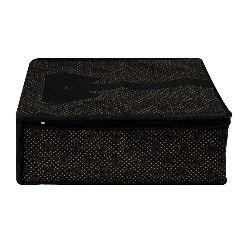 Kuber Industries Shirt Cover Shirt Storage Organizer Clothing Organizer Foldable Shirt Cover Wardrobe Organizer with Transparent Window GoldenDot Shirt Bag Pack of 2 Black - Image 5