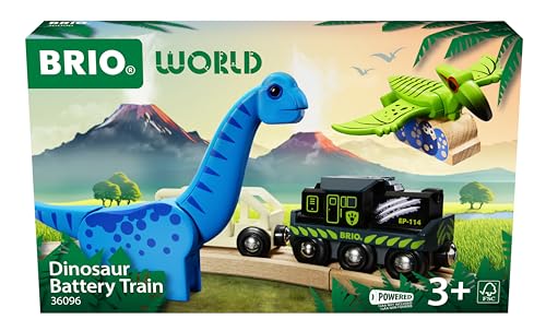 BRIO World 36096 Dinosaur Battery Train Toy Train for Kids Aged 3 Years Up - Image 1