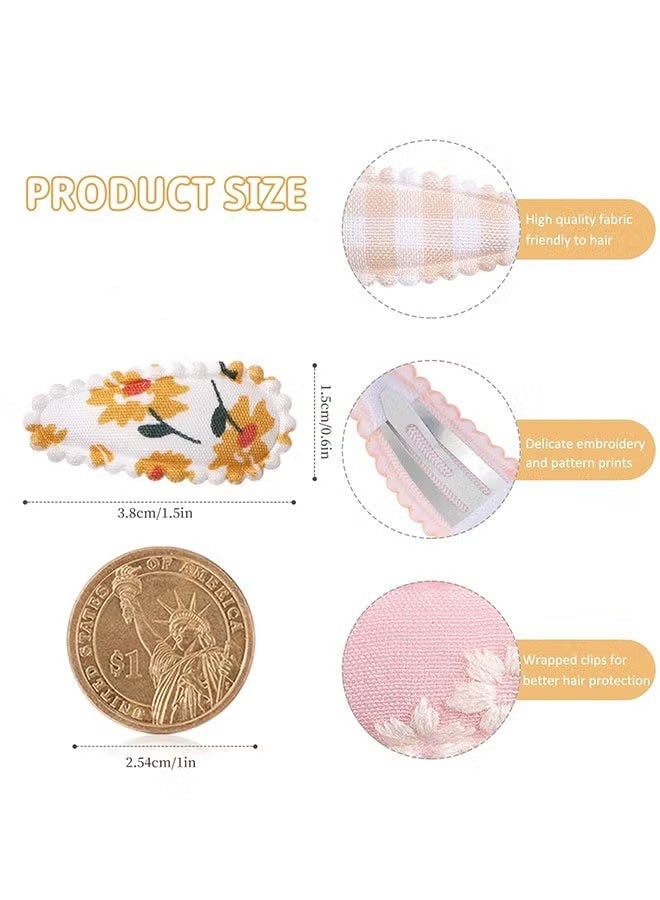 Happy D 41 Pcs Multicolour Snap Toddler Hair Clips - Flower Patterns Hair Pin, Wrapped Mini Hair Barrettes, Cute Hair Accessories for Girls and Infants - Image 2