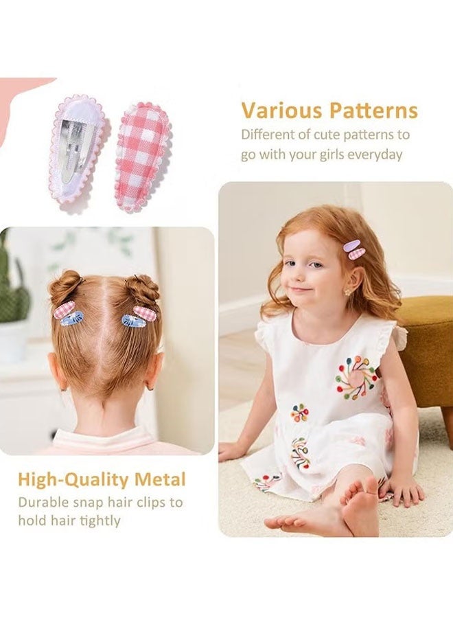 Happy D 41 Pcs Multicolour Snap Toddler Hair Clips - Flower Patterns Hair Pin, Wrapped Mini Hair Barrettes, Cute Hair Accessories for Girls and Infants - Image 5
