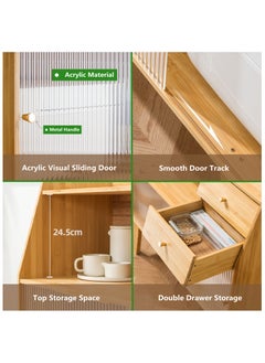 HXDream Coffee Cabinet,Coffee Corner,Kitchen Cabinet with Drawers and Doors,102 * 35 * 91cm Coffee Food Storage Cabinet  - Image 3