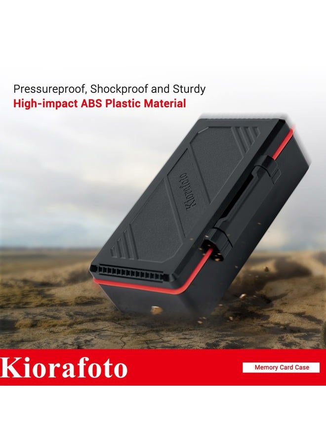 Kiorafoto 36 Slots SD MSD Memory Card Case Holder Water-Resistant Anti-Shock Storage Organizer for 21 SD SDHC SDXC/CFexpress Type-A/Switch Game Cards & 15 Microsd TF MSD Cards * Vertical Style - Image 3