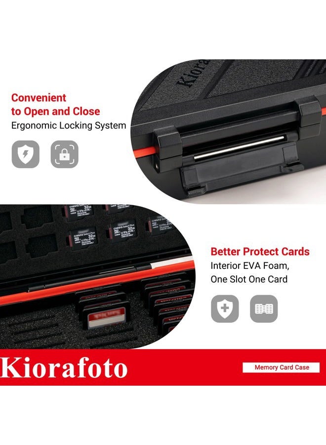 Kiorafoto 36 Slots SD MSD Memory Card Case Holder Water-Resistant Anti-Shock Storage Organizer for 21 SD SDHC SDXC/CFexpress Type-A/Switch Game Cards & 15 Microsd TF MSD Cards * Vertical Style - Image 5
