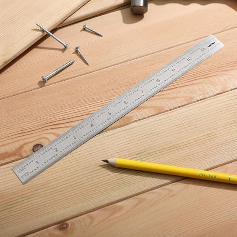 مستر.بين مسطرة من الستانلس ستيل مقاس 12 انش مع درجات 1/8 انش، 1/16 انش، 1/32 انش، 1/64 انش - Image 5