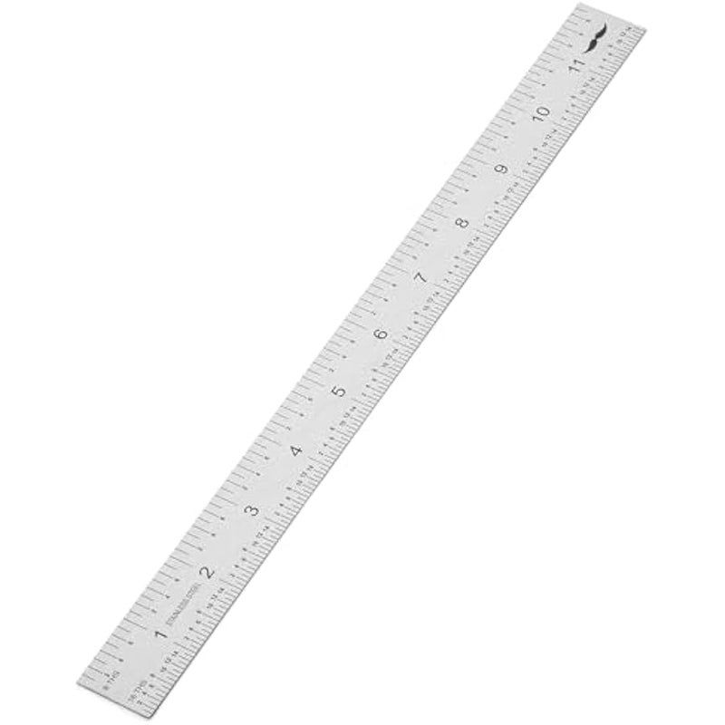 مستر.بين مسطرة من الستانلس ستيل مقاس 12 انش مع درجات 1/8 انش، 1/16 انش، 1/32 انش، 1/64 انش - Image 1