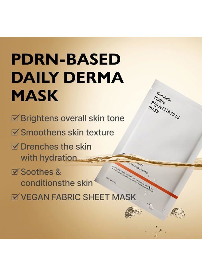 Genabelle PDRN Rejuvenating Mask Sheet - Lightweight Glass Skin & Toning Mask Sheet with PDRN, Niacinamide, Hyaluronic Acid, To Deeply Hydrate, Cool, and Visibly Plump the Skin, 0.84 fl oz* 5ea - Image 2