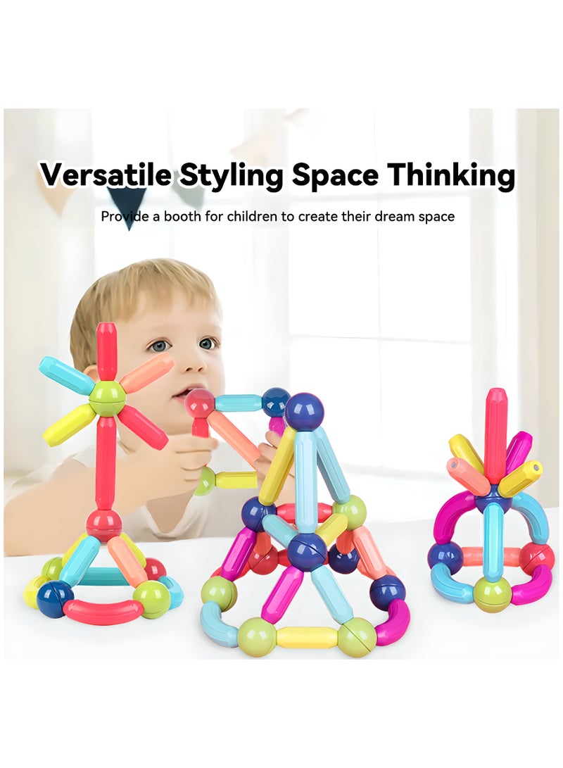 LIXADA 36pcs Magnetic Sticks Blocks Building Toys for Youngsters, Big Size Magnet STEM Toys Learning Educational Constructor Set Magnet Toys for Youngsters Toys for Youngsters Age 3-6 Birthday Gifts Magnet Gift Random Color - Image 3