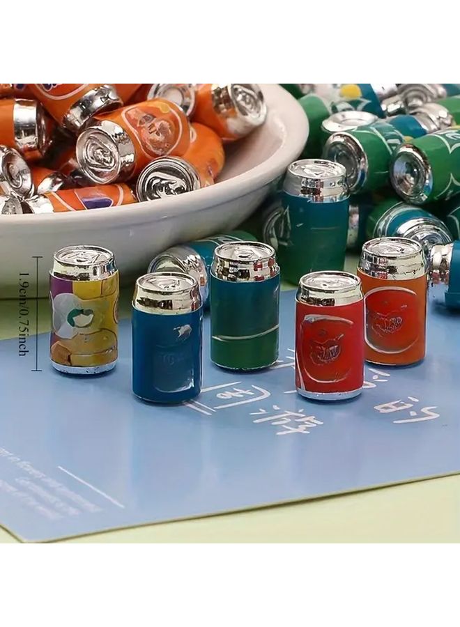 Blue Handmade Miniature Soda Can Models Set With Lids And Straws Holiday Decorations - Image 2
