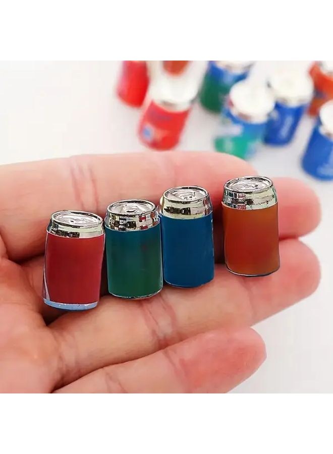 Blue Handmade Miniature Soda Can Models Set With Lids And Straws Holiday Decorations - Image 3