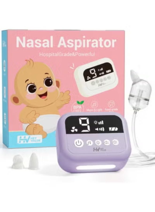 Electric Nasal Aspirator with 9 Adjustable Suction Levels, Rechargeable Nose Cleaner with Soft Silicone Tips for Baby and Adult Use - Image 1