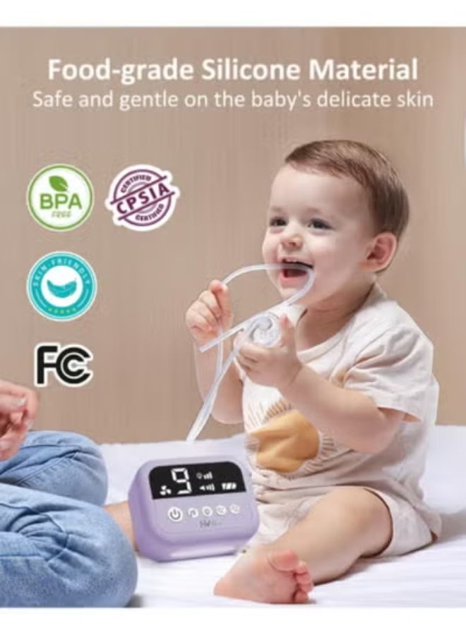 Electric Nasal Aspirator with 9 Adjustable Suction Levels, Rechargeable Nose Cleaner with Soft Silicone Tips for Baby and Adult Use - Image 3