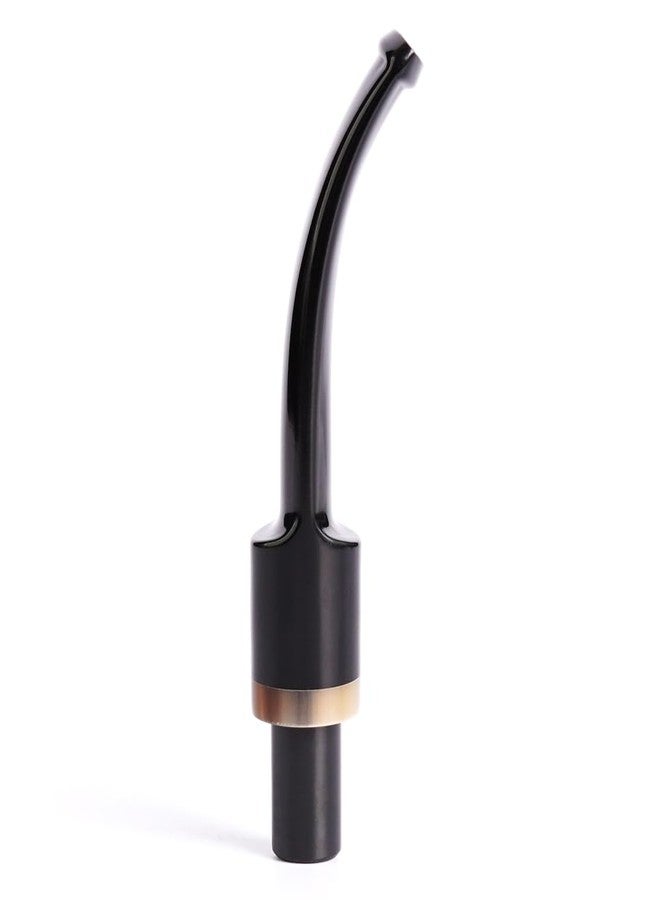 HEYSONG 2PCS Tobacco Pipe Accessories Acrylic Stem Bent Saddle Style with Horn Ring Pipe Stem Mouthpiece for DIY Fit9mm Filters HSBE0120X2 - Image 5