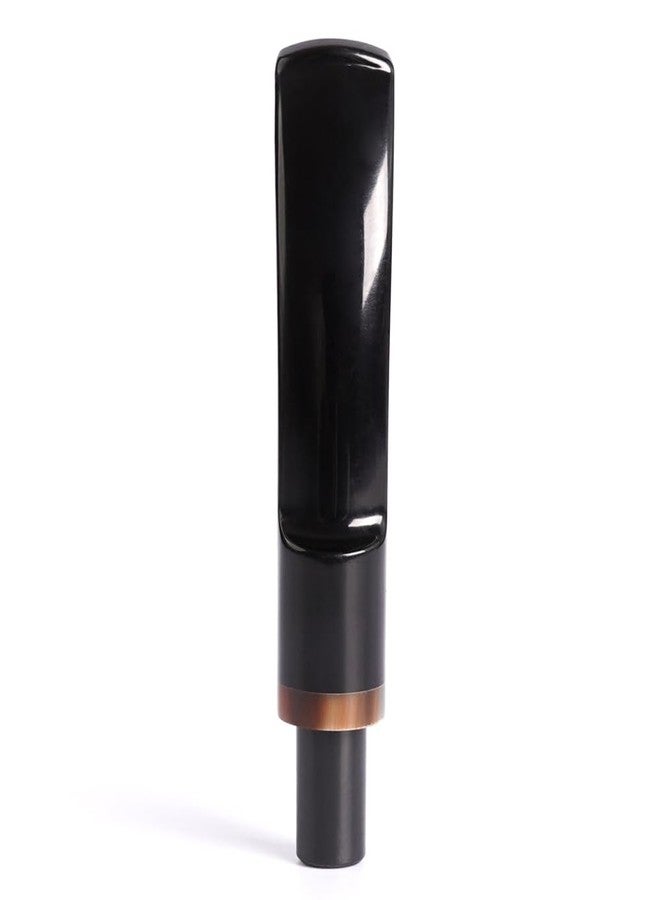 HEYSONG 2PCS Tobacco Pipe Accessories Acrylic Stem Bent Saddle Style with Horn Ring Pipe Stem Mouthpiece for DIY Fit9mm Filters HSBE0120X2 - Image 4