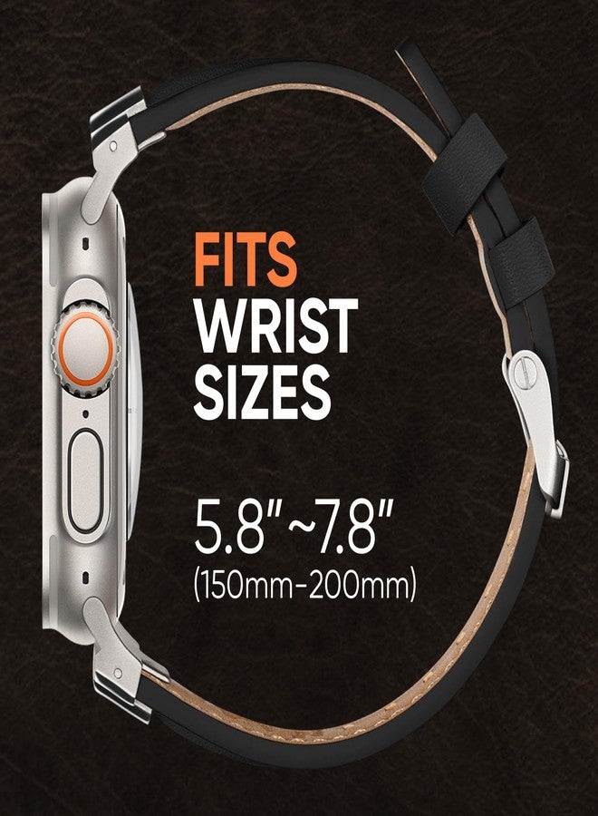 سويتيسبيست أساور جلدية من Suitisbest متوافقة مع ساعة Apple Watch Ultra بمقاسات 49 مم، 46 مم، 45 مم، 44 مم، 42 مم، سوار بديل من الجلد الطبيعي لساعات iWatch Series 11، 10، 9، 8، 7، 6، 5، 4، 3، 2، 1، SE 3 2 1، Ultra 3 2 1 - Image 4
