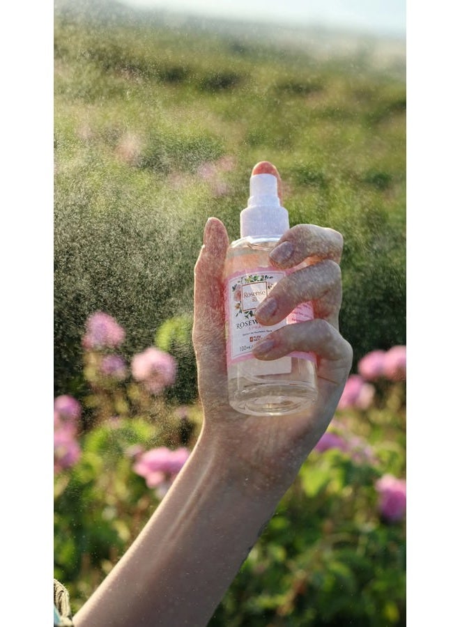 Rosense Glass Bottle Rosewater Hydrating Facial Toner/Rose Water Face Mist 3.4 Oz - Image 4