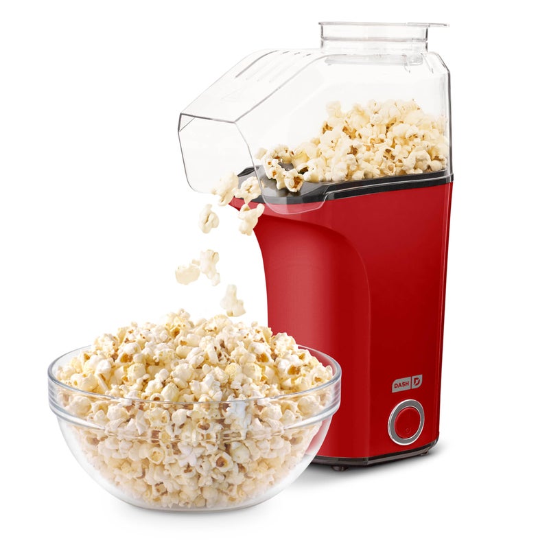 DASH Hot Air Popcorn Popper Maker with Measuring Cup to Portion Popping Corn Kernels + Melt Butter, 16 Cups - Red - Image 1