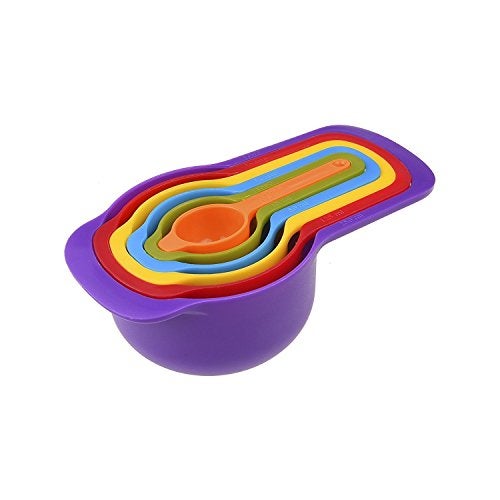 GTC® Measuring Cups and Spoons - Space Saving Design Colorful Kitchen Cooking and Baking Measurement Measuring Cups Spoons Set (Multicolor) - Image 2