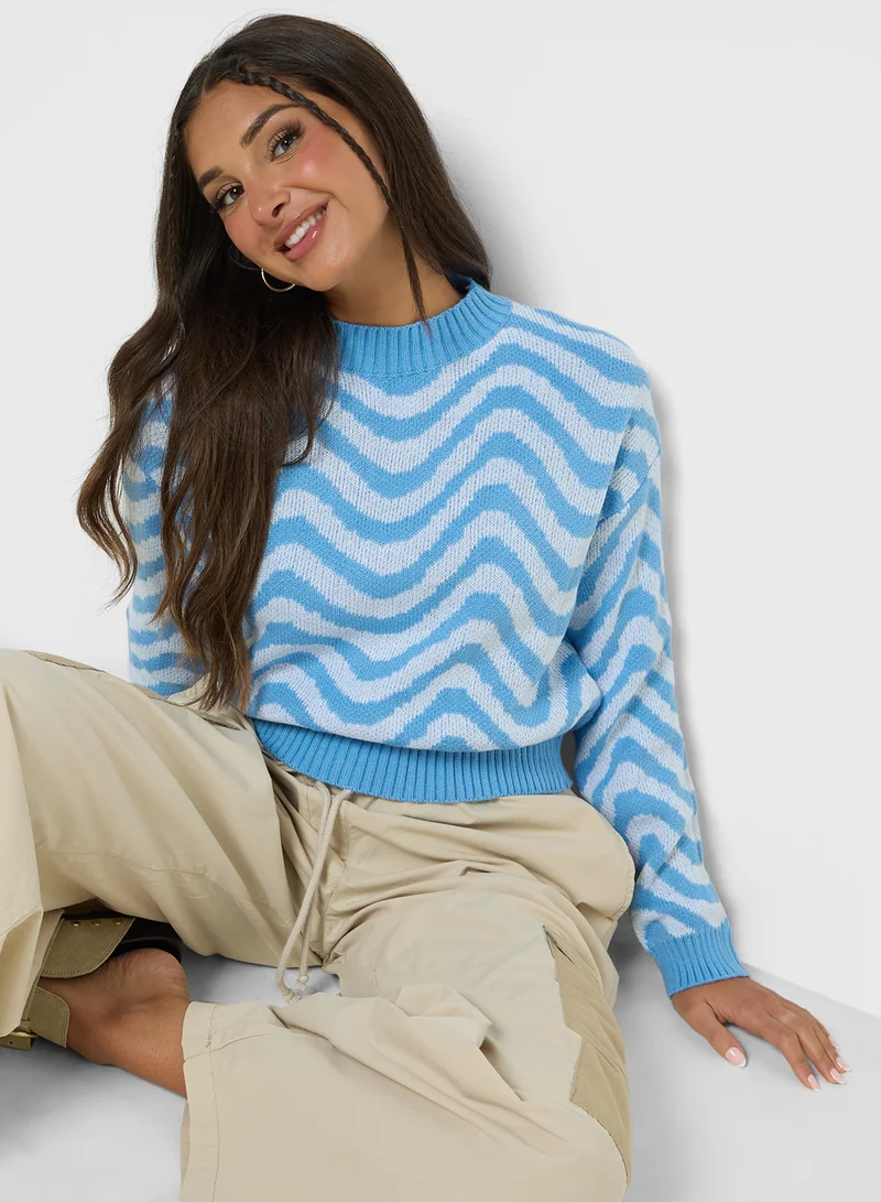 Ginger Geometric Printed Sweater