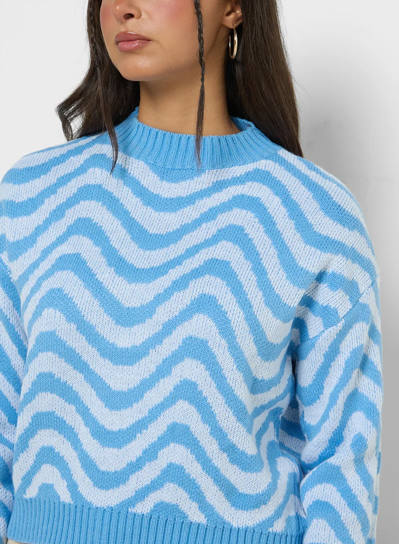Ginger Geometric Printed Sweater
