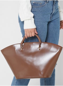 Curve  Tote With Wrapped Handles