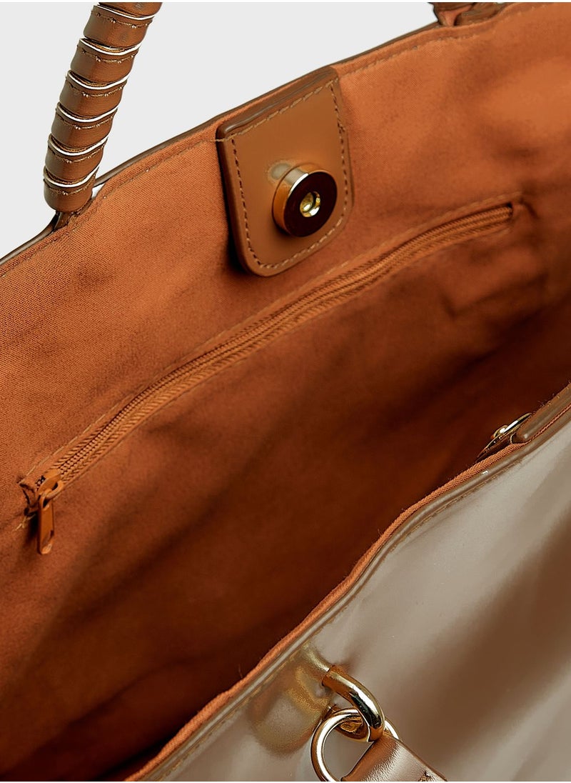 ELLA - Curve  Tote With Wrapped Handles - Image 1